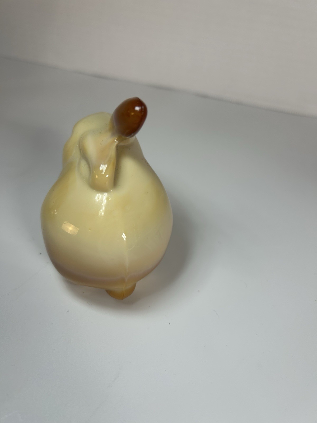 Fenton Chocolate Slag Glass Miniature Bunny Rare Marking On Bottom
