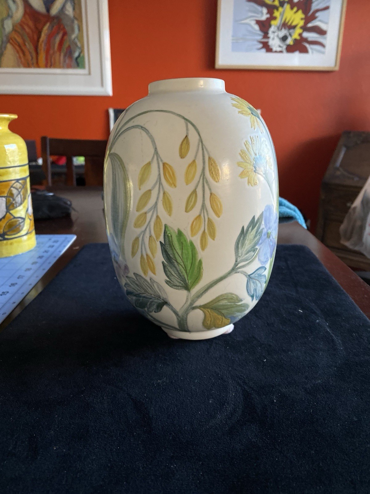 Rorstrand Sweden Carl-Harry Stålhane Stalhane 8″ Ceramic Floral Vase Signed Art