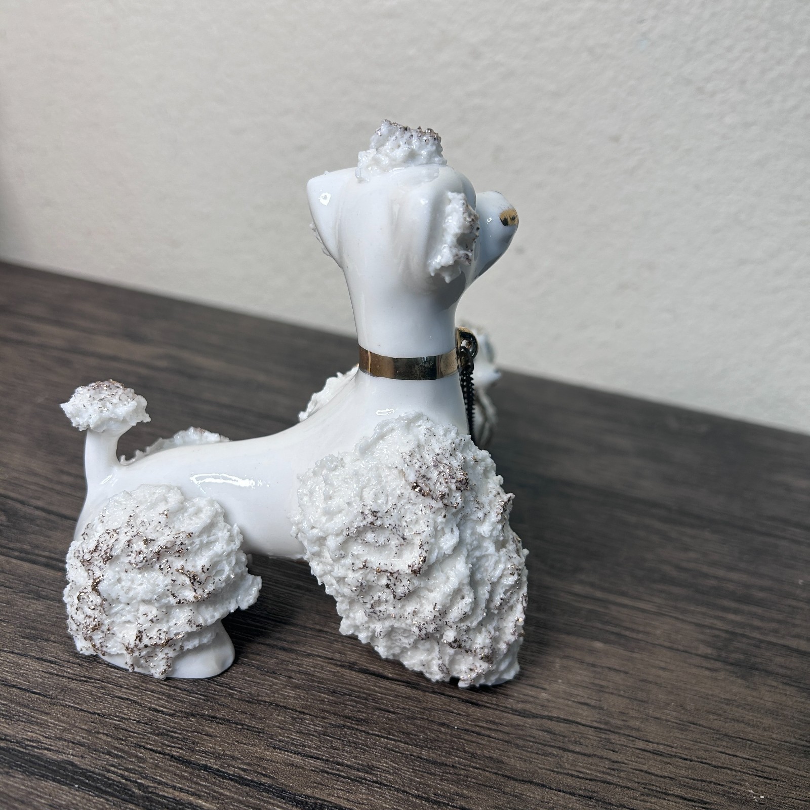 VINTAGE White Spaghetti Noodle Poodle Trio with Chain MCM Japan 4639