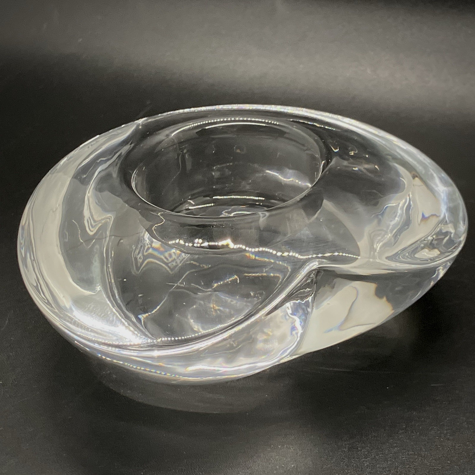Orrefors Heart Candle Holder Glass Crystal Votive Valentine Love 15 Anniversary