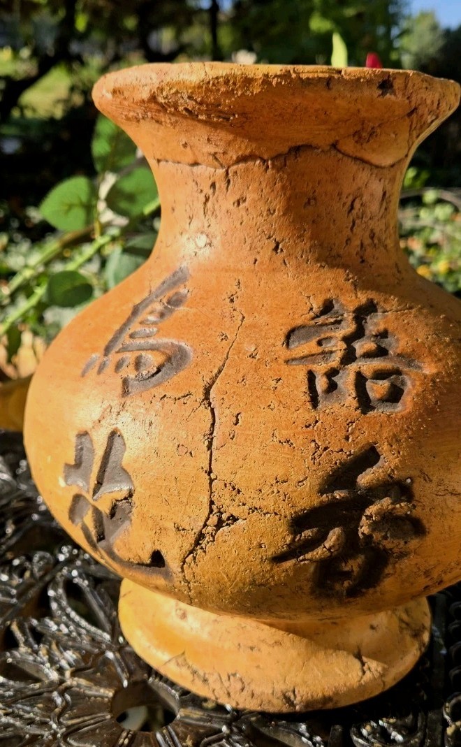 Heavy 10 lbs Vintage Terracotta Rustic Pottery Jug Vase Rustic Decor Stoneware