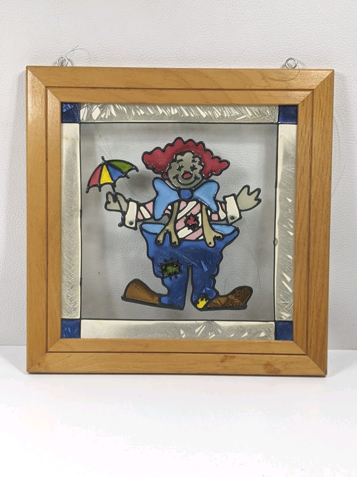 Stained Glass Happy Clown Sun Catcher Open Windows Sadina Colorado Art 13″ x 13″