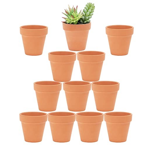 2.5 inch Pots with Drainage Holes,Small Mini Clay Ceramic Pottery Terracotta