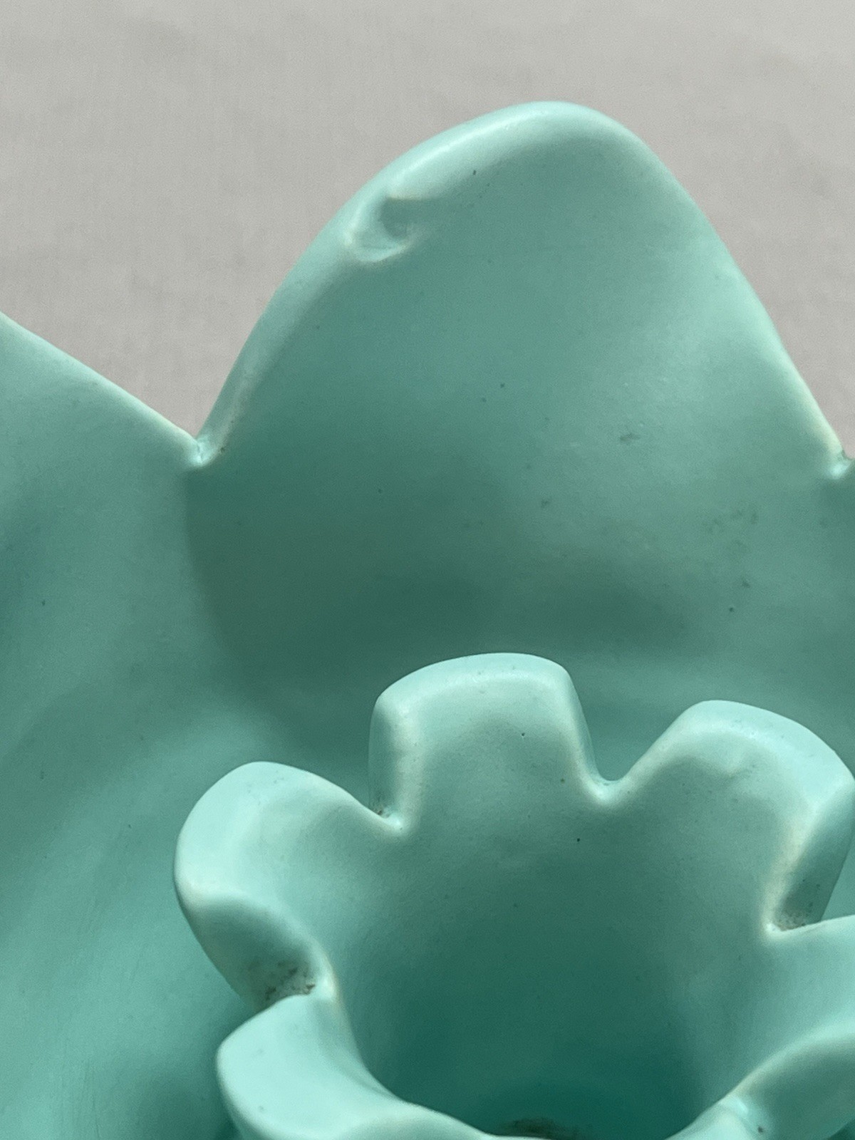 Vintage Haeger Pottery Candlestick Holder – Matte Seafoam Green – Water Lily