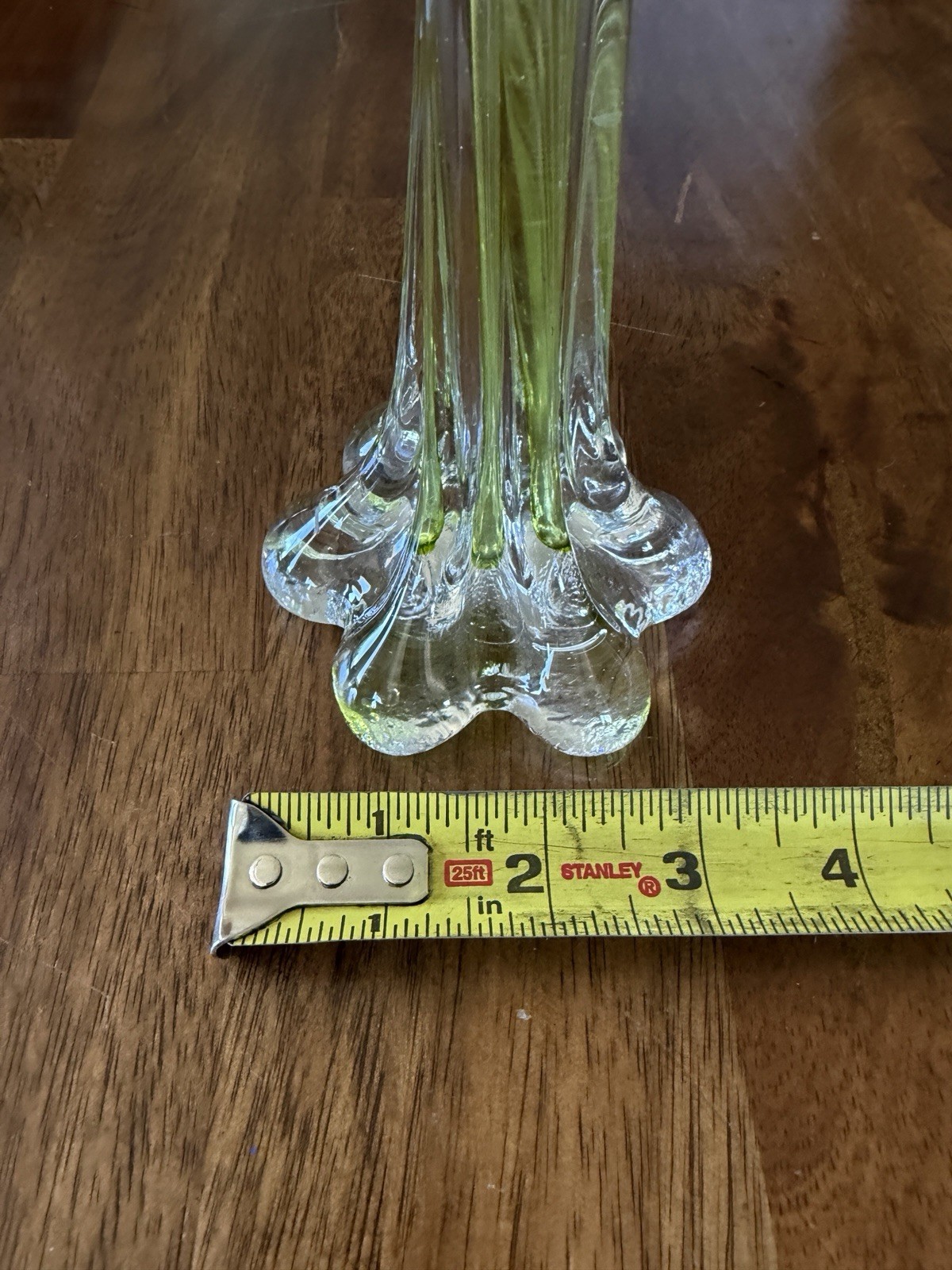Vintage Lime Green Hand Blown Art Vase | 13” Mid Century Modern Glass Vase