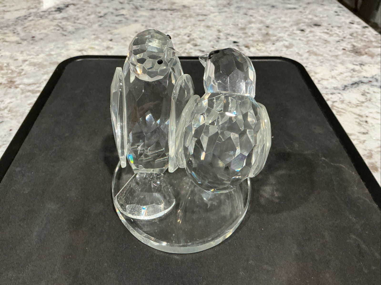 Godinger Shannon Crystal Glass Love Birds Vintage Figurine Figures