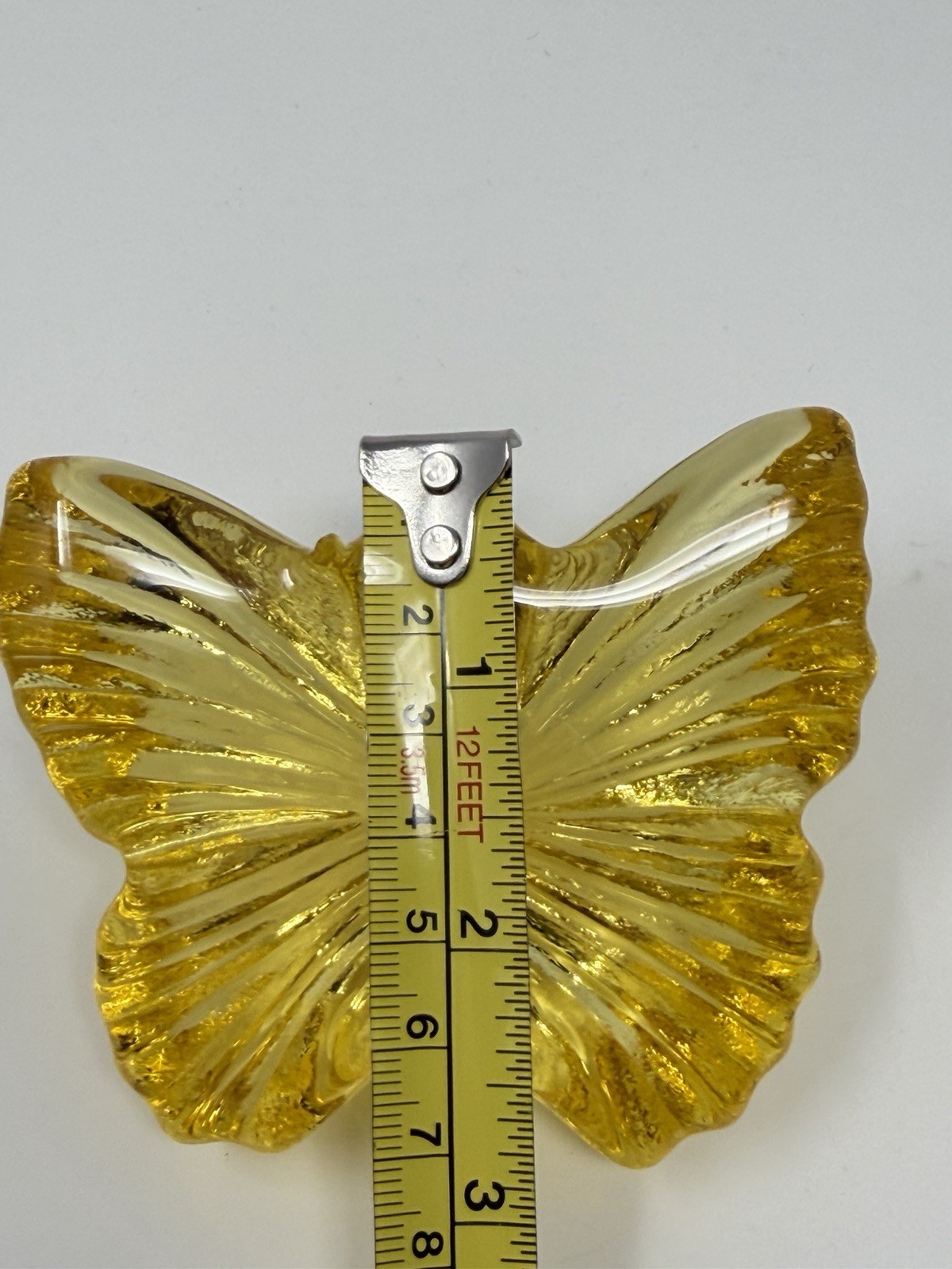 Fire & Light Citrus Yellow Butterfly Recycled Glass Paperweight