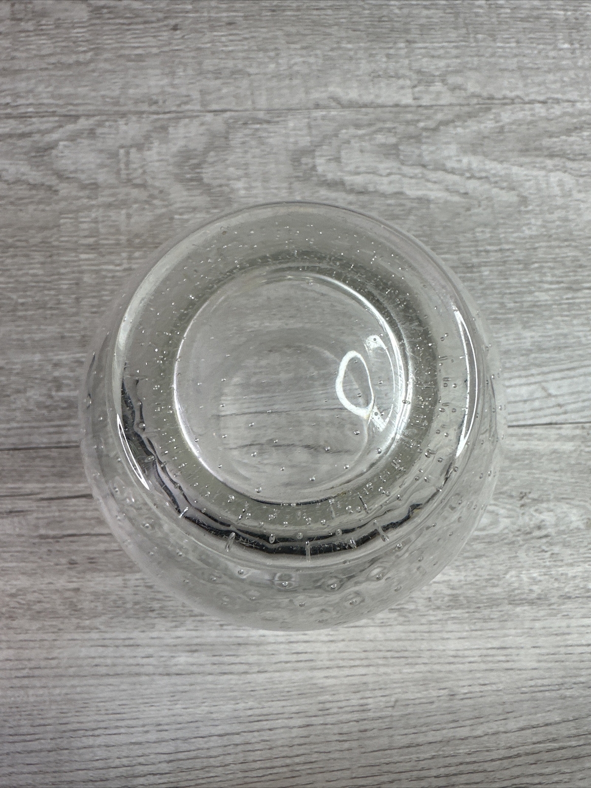 Unbranded Wide Mouth Vase Home Decor, Tiny Bubbles Hand Blown Clear Glass