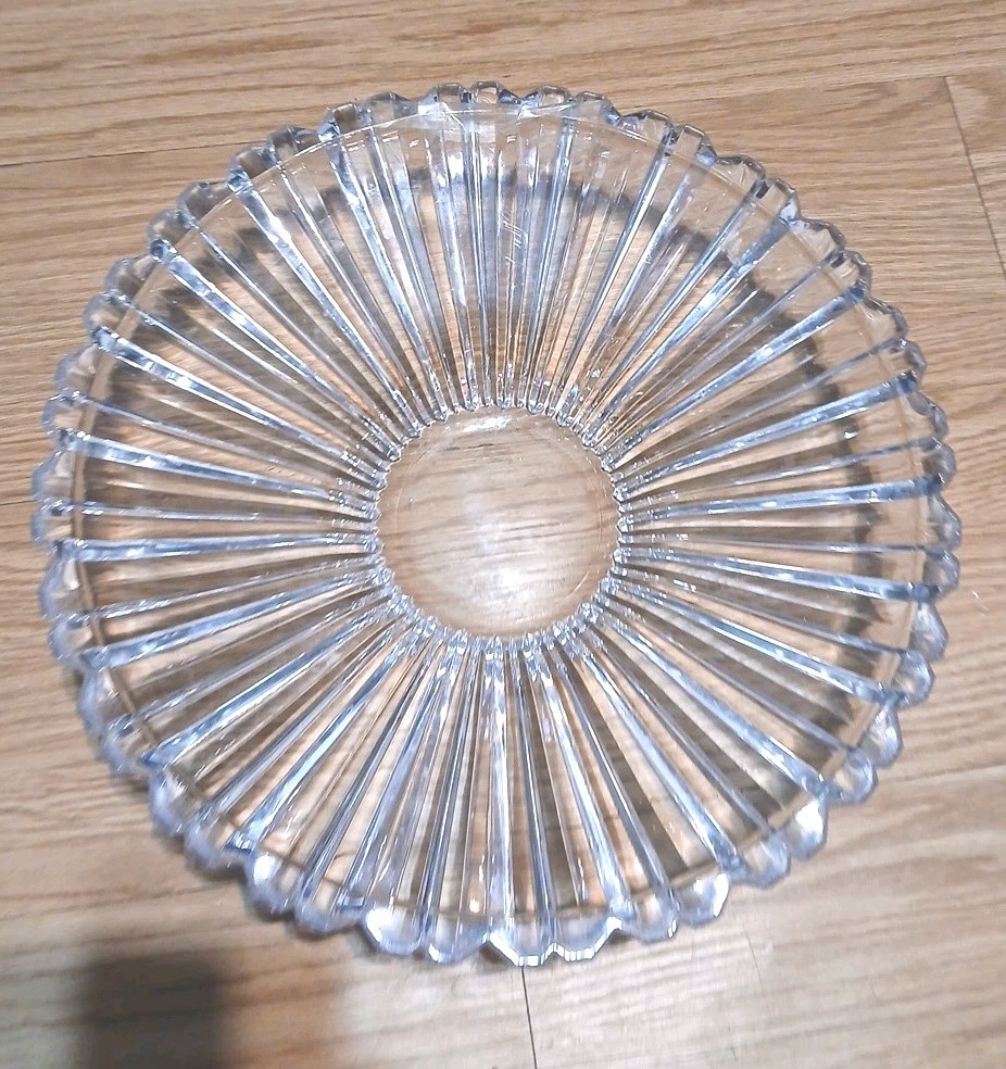 Mikasa Studio Crystal Glass Centerpiece Platter Nova Japan Flared Bowl HUGE 14.7