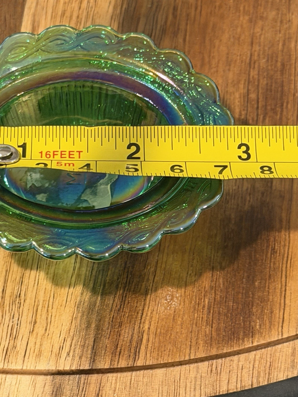 Mosser Vintage Glass Mini Hen On a Nest Iridescent Pearl