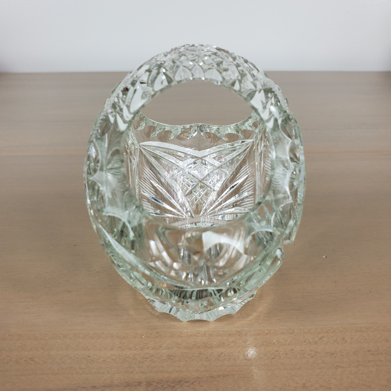 Crystal Basket Cut Glass Leaded Pretty Beautiful Fabulous