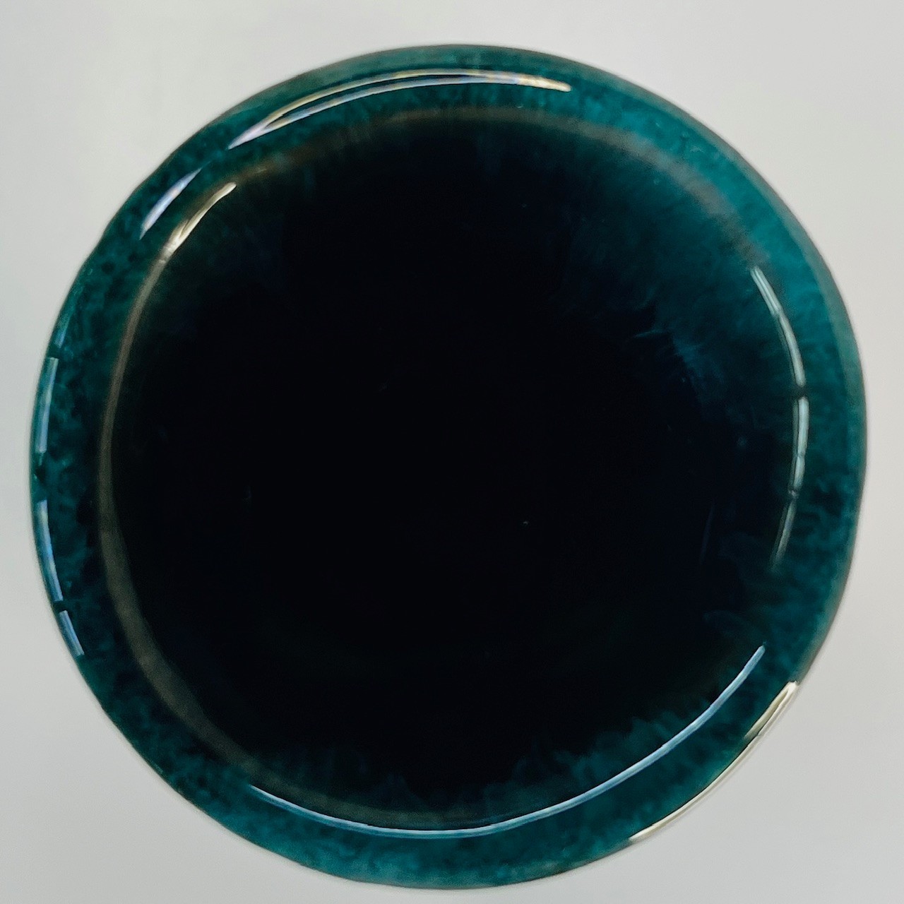 💠 Blue Mountain Pottery Canada Bud Vase Blue Green Drip Glaze 5 5/8”