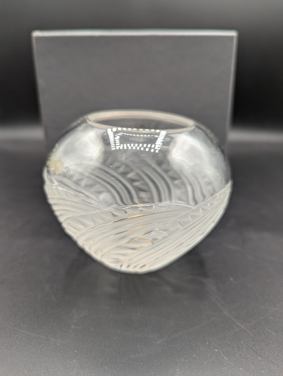 Lalique Crystal Zagora Vase with Box signed