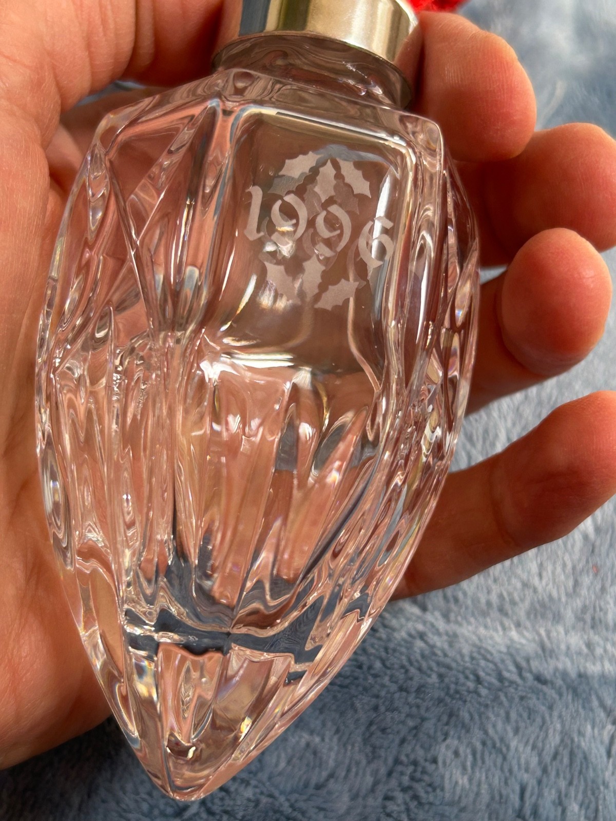 Waterford Crystal 1996 Christmas Ornament Teardrop Bulb Preowned Exc Cond