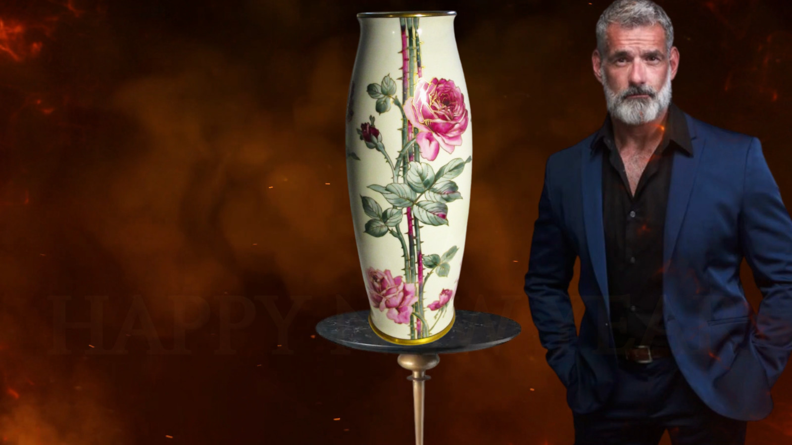 Chicago France Studio Massive Signed Limoges Arts & Crafts Vase Roses Joliet4You
