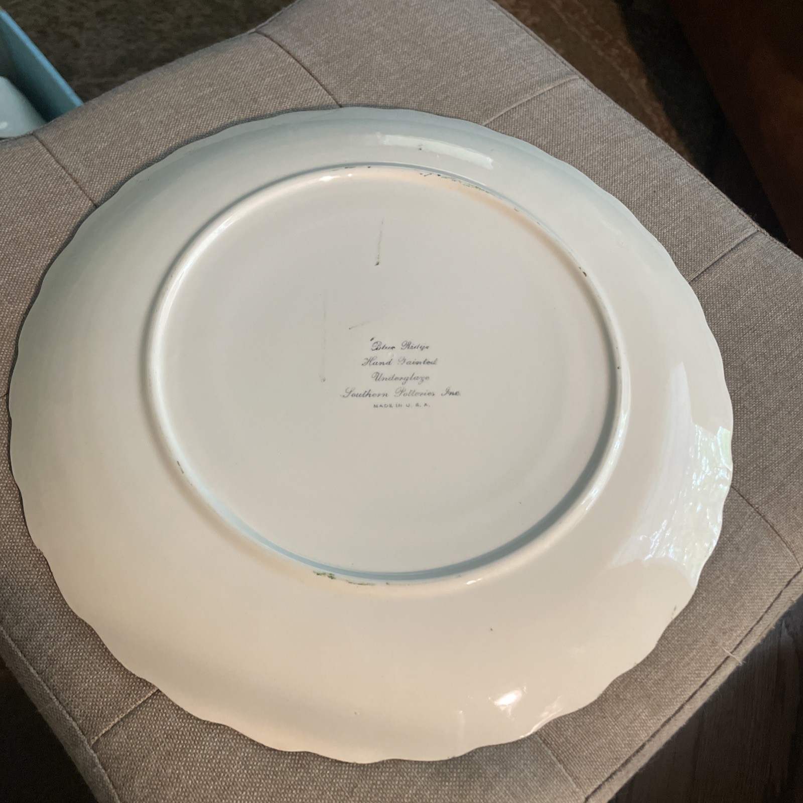 Hand-painted Blue Ridge Pottery Wild Strawberry Platter 11.5”