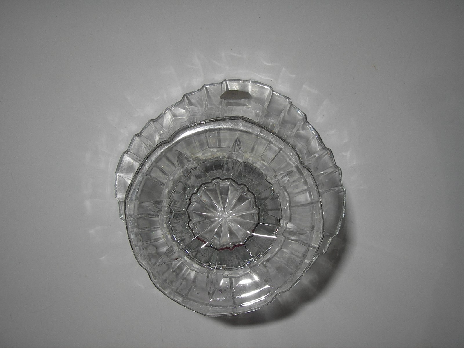 PS Paul Sebastian Crystal Glass Made n France Vase w Label 5¾” scalloped ribbed