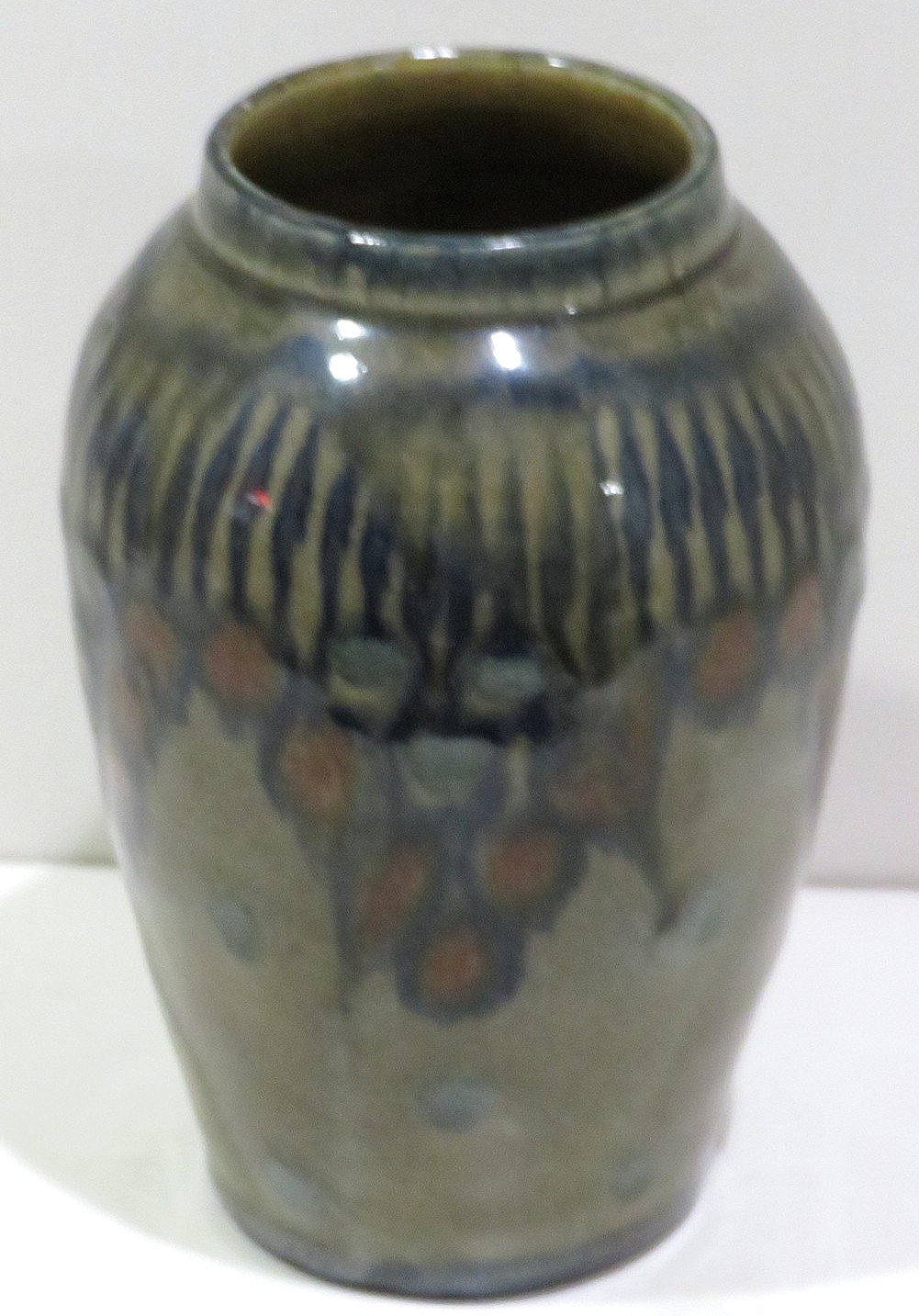 Friederich Festersen Bunzlau Peacock Eyes Spongeware German Folk Art Pottery