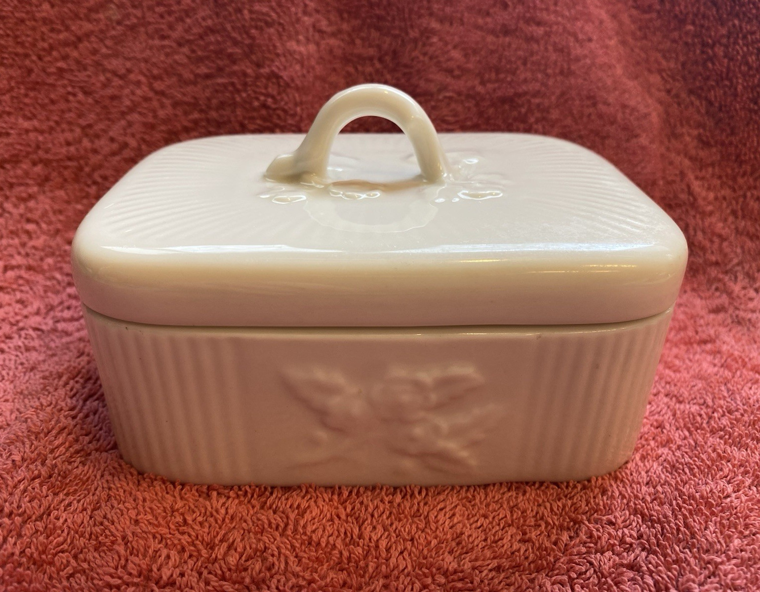 Vintage Lenox White Flower and Handle Cigarette/Trinket box, Rare!