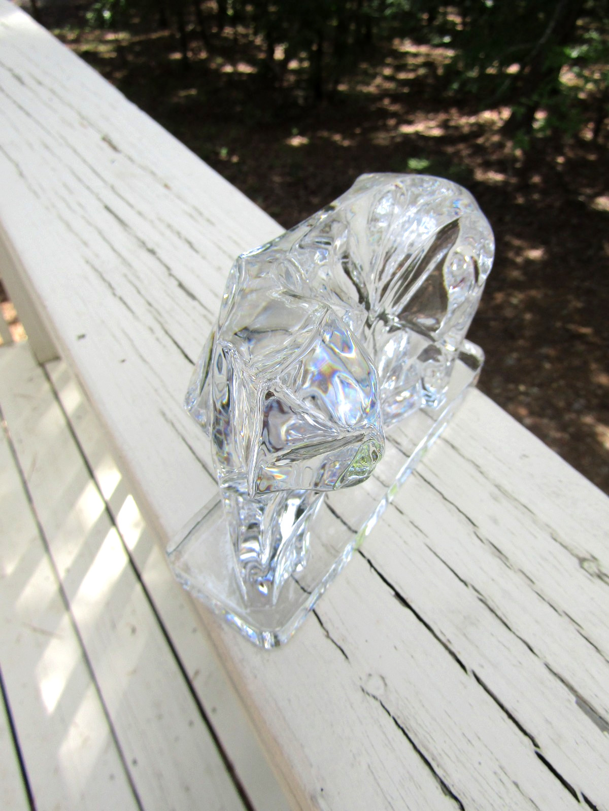 1925 Georges Chevalier / Baccarat / Cubist Crystal TIGER PAPERWEIGHT / FIGURINE