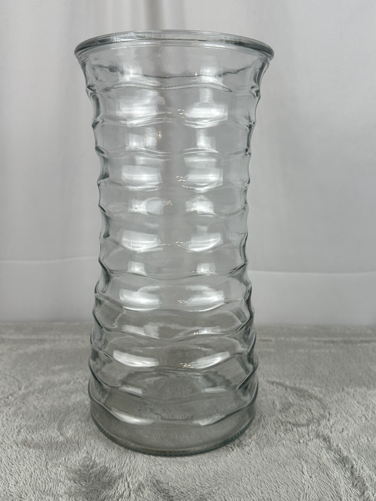 Unbranded Clear Textured Pattern Gathering Vase