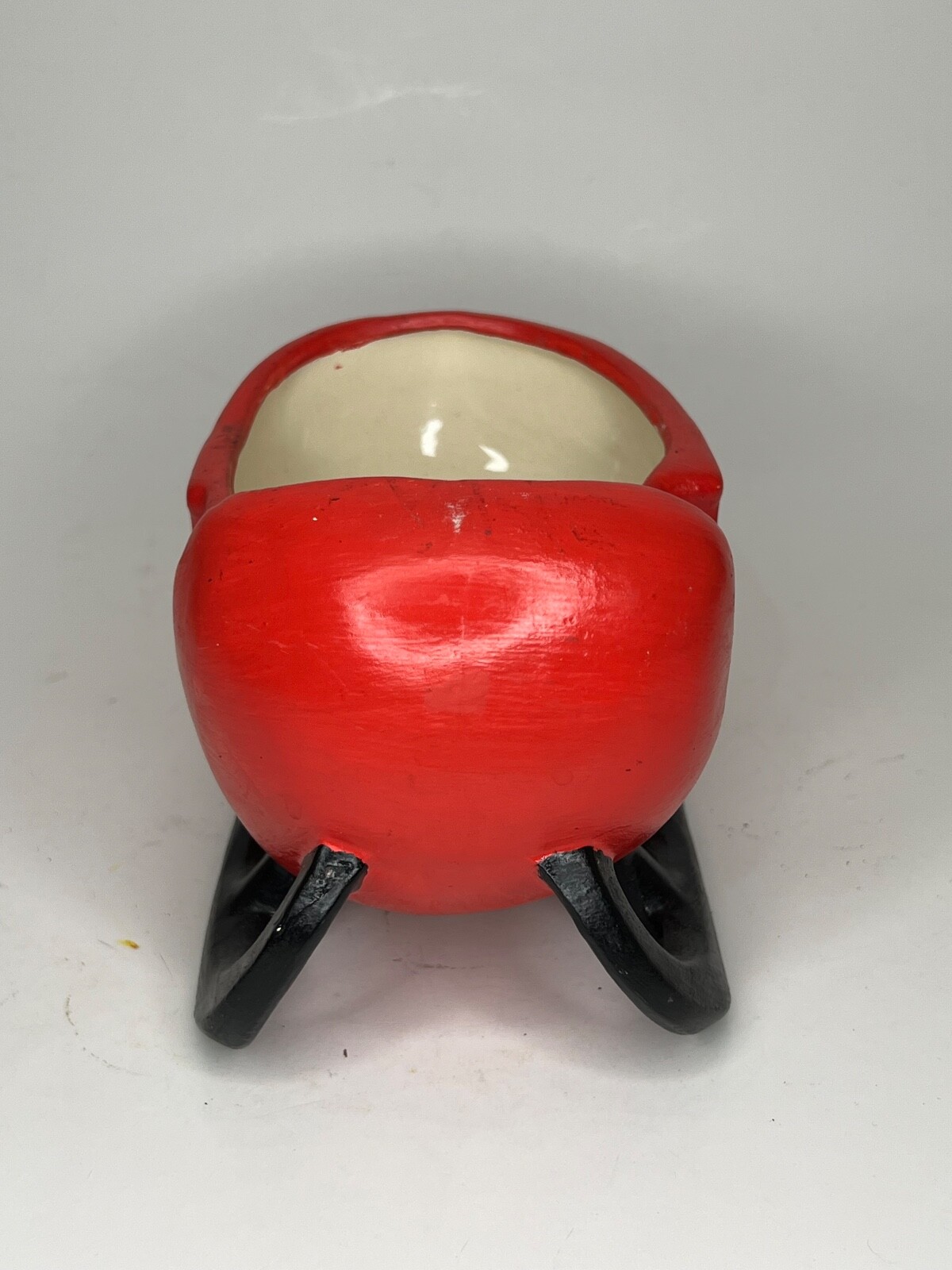 Carriage House Pottery Red Sleigh Planter Vintage Roseville Ohio 5.5 x 3.75 in