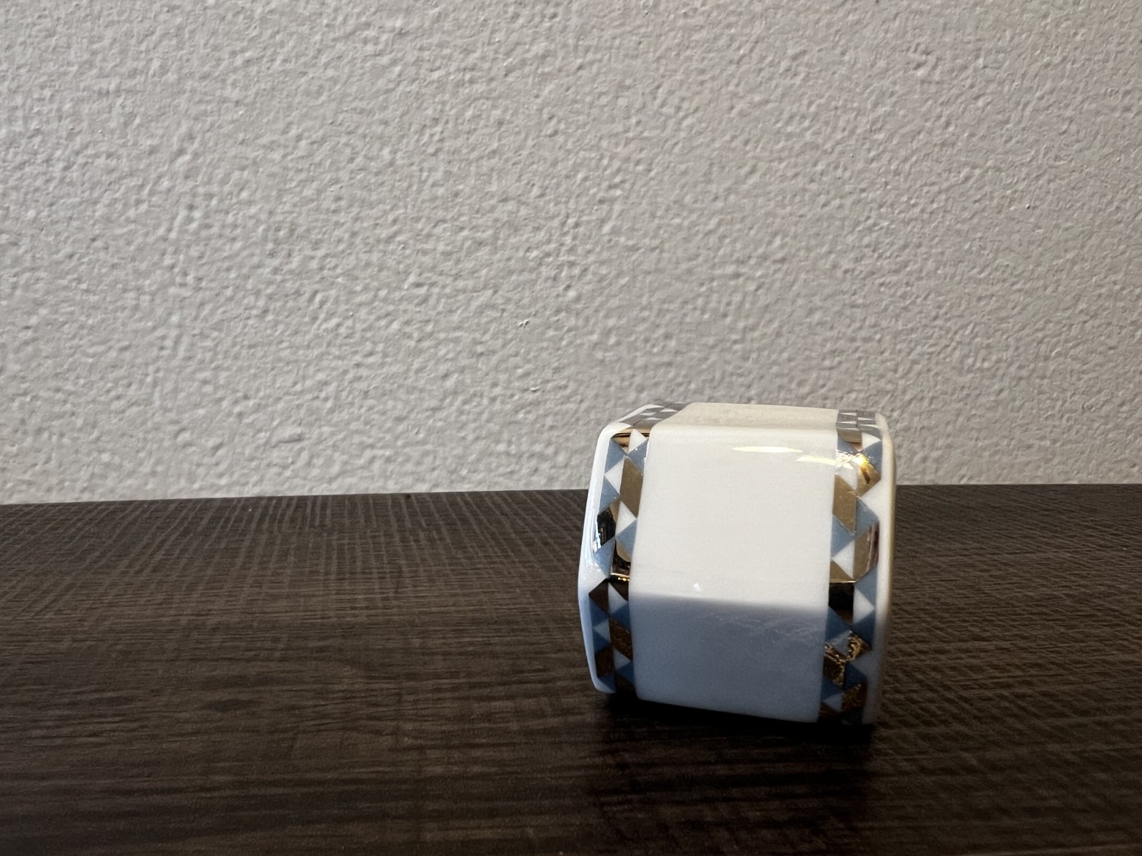 Arabia Ceramic Figurine White/Black/Gold Geometric Signed Kaj Franck Box