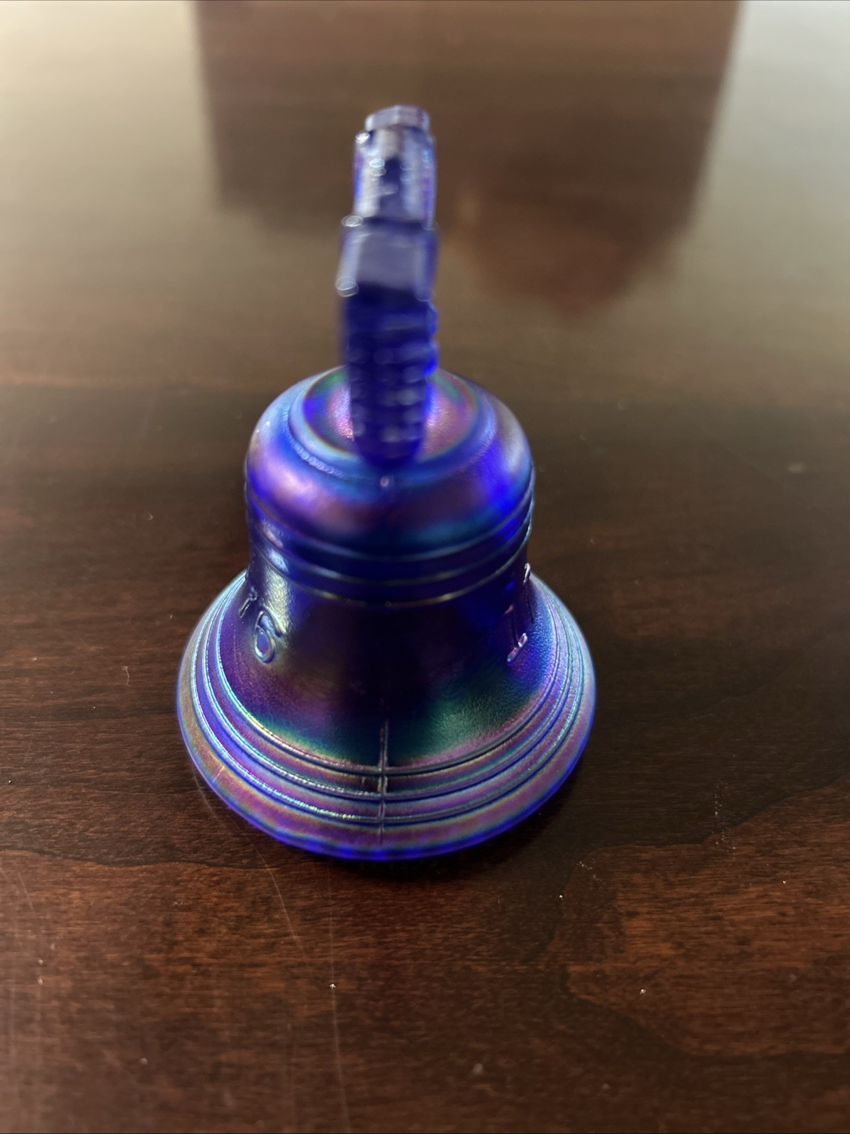 Vintage Joe St. Clair Blue Iridescent Bicentennial Liberty Bell 1776-1996