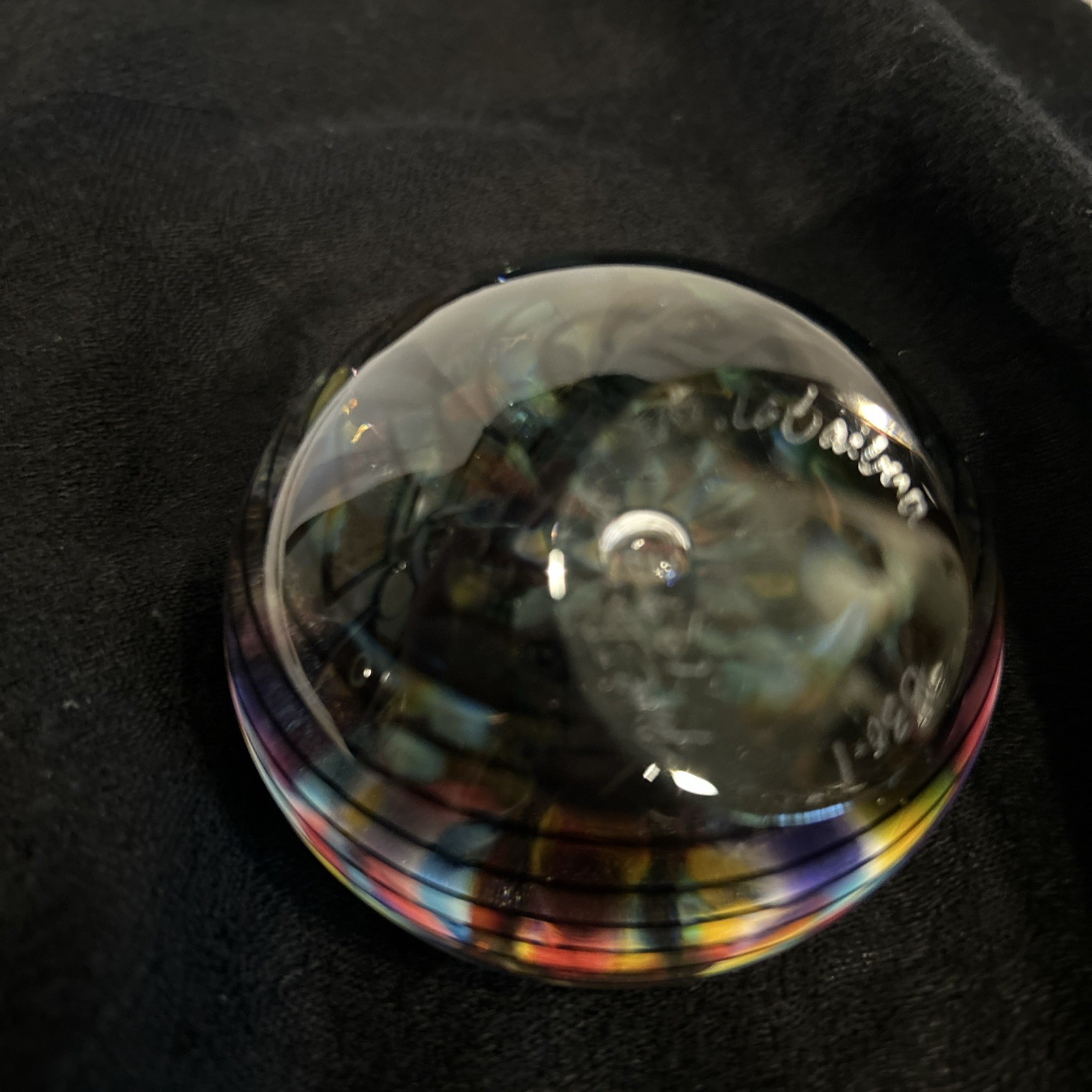 1997 Matthew LaBarbera Fire Island Art Glass Paperweight Multi Color Signed