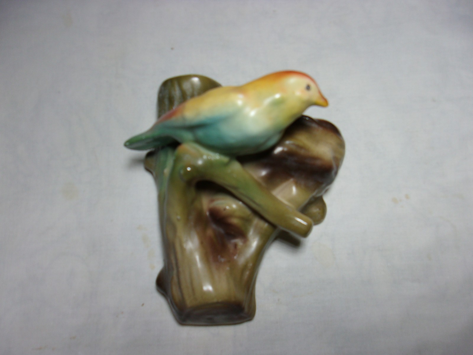 Vintage Ceramic Czech Hand Painted Wall Pocket Vase Bird on Nest