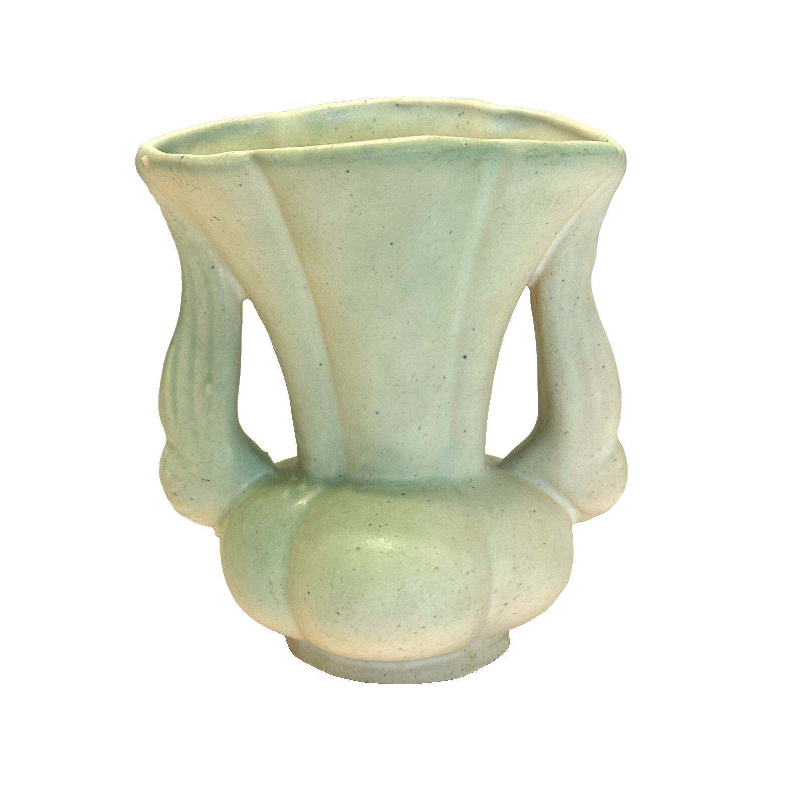 Vintage Niloak Pottery Matte Light Mint Green Vase Circa 1940’s Nearly 6″ Tall