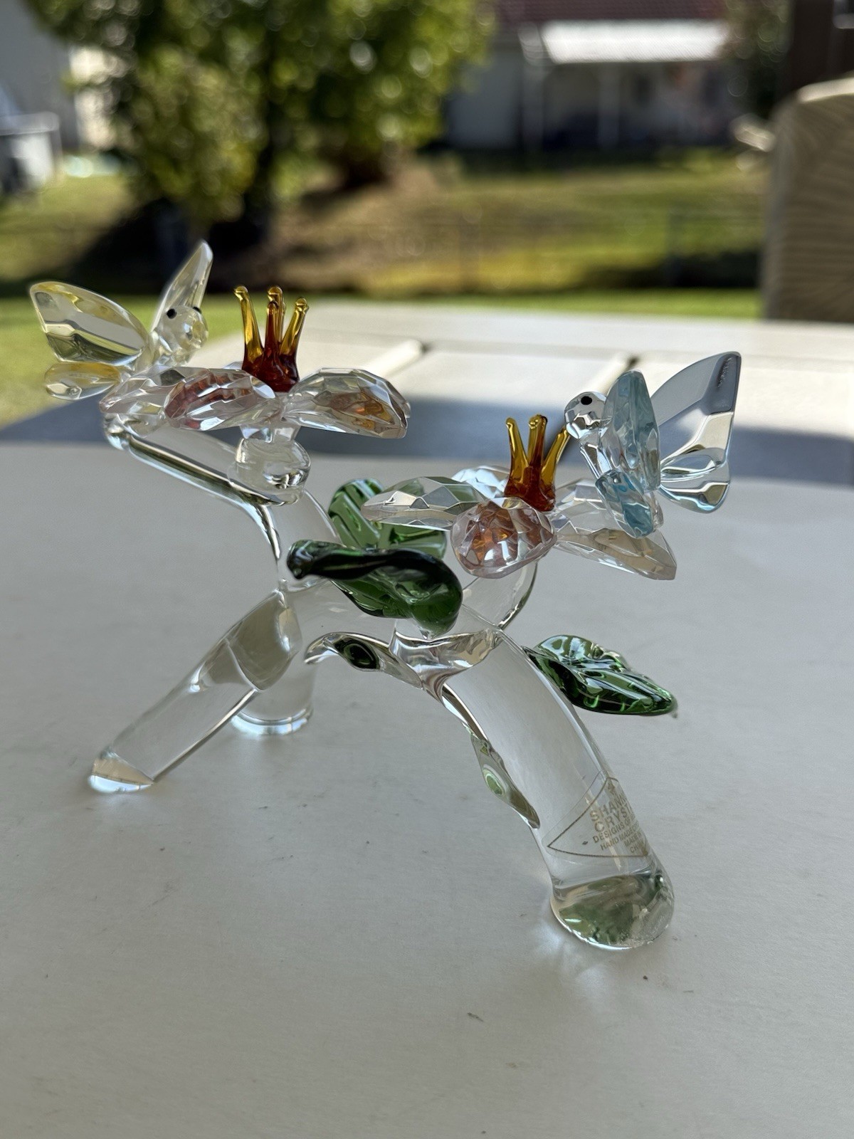Vintage Shannon Crystal by Godinger “Flowers and Butterflys” Crystal Sculpture