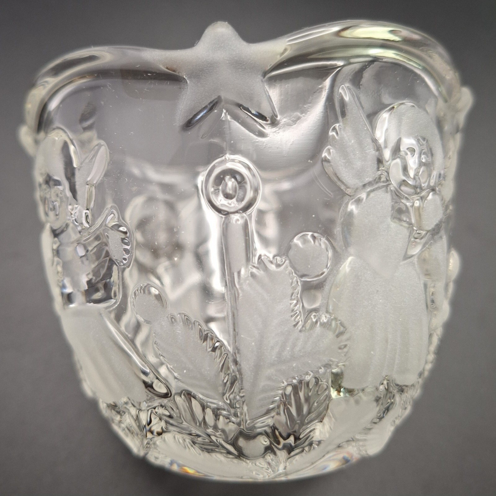 Mikasa Tea Light Candle Holder Set Of 2 Holiday Lights Vtg Voltive Clear Satin