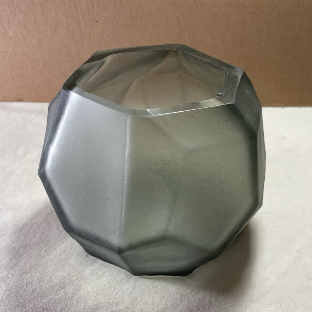 KOPP ART GLASS RUBA ROMBIC STYLE VASE ART DECO FROSTED CUBIST MODERNIST 4″