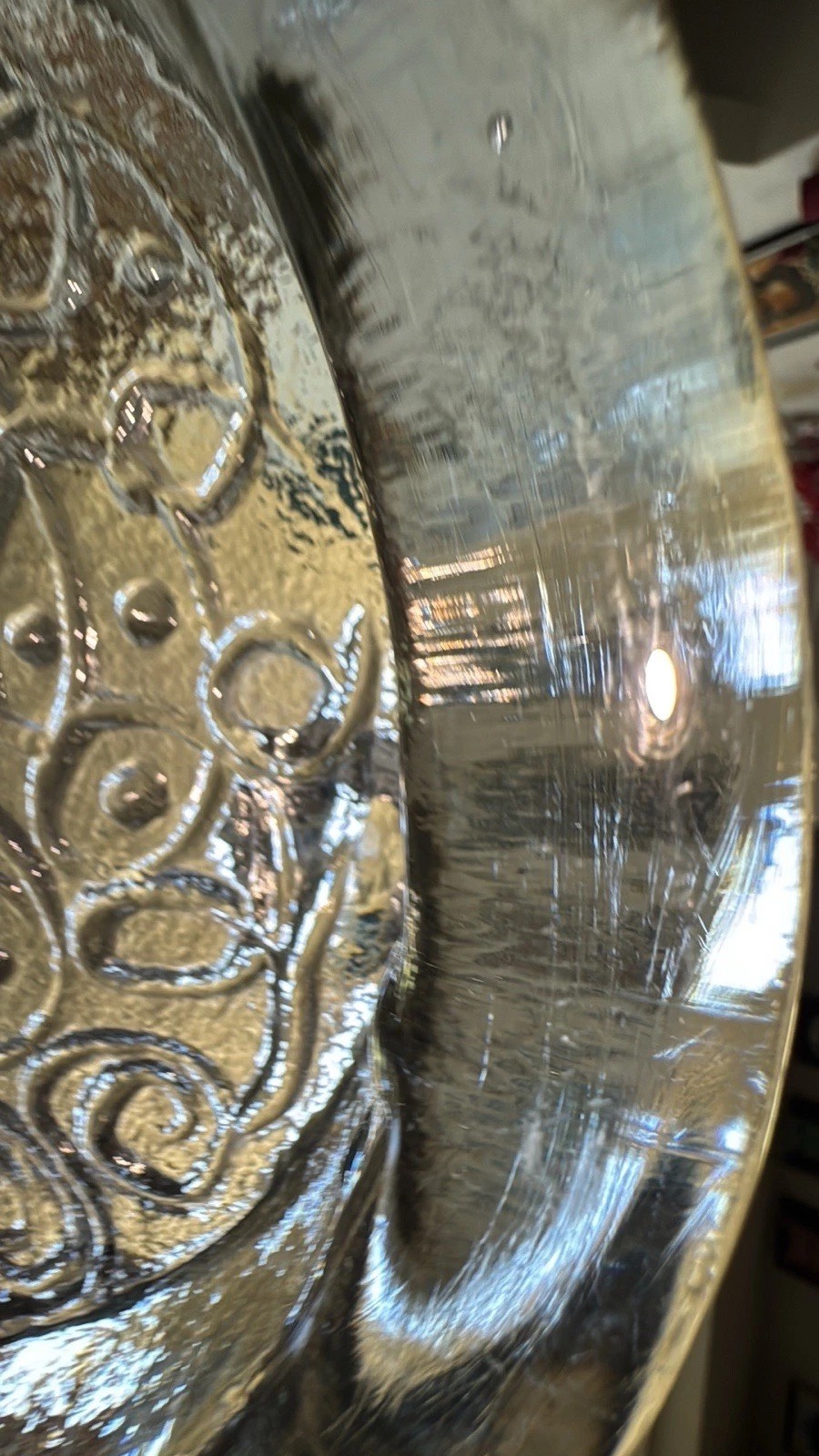 Vintage Blenko Abstract Swirl Thick Glass Ashtray #650 Heavy 8.75″ Rare ‘60s