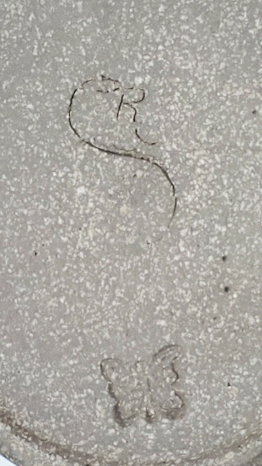 Vtg Handcrafted Artisan Pottery Small Jug Container CR Signed Butterfly Stamp