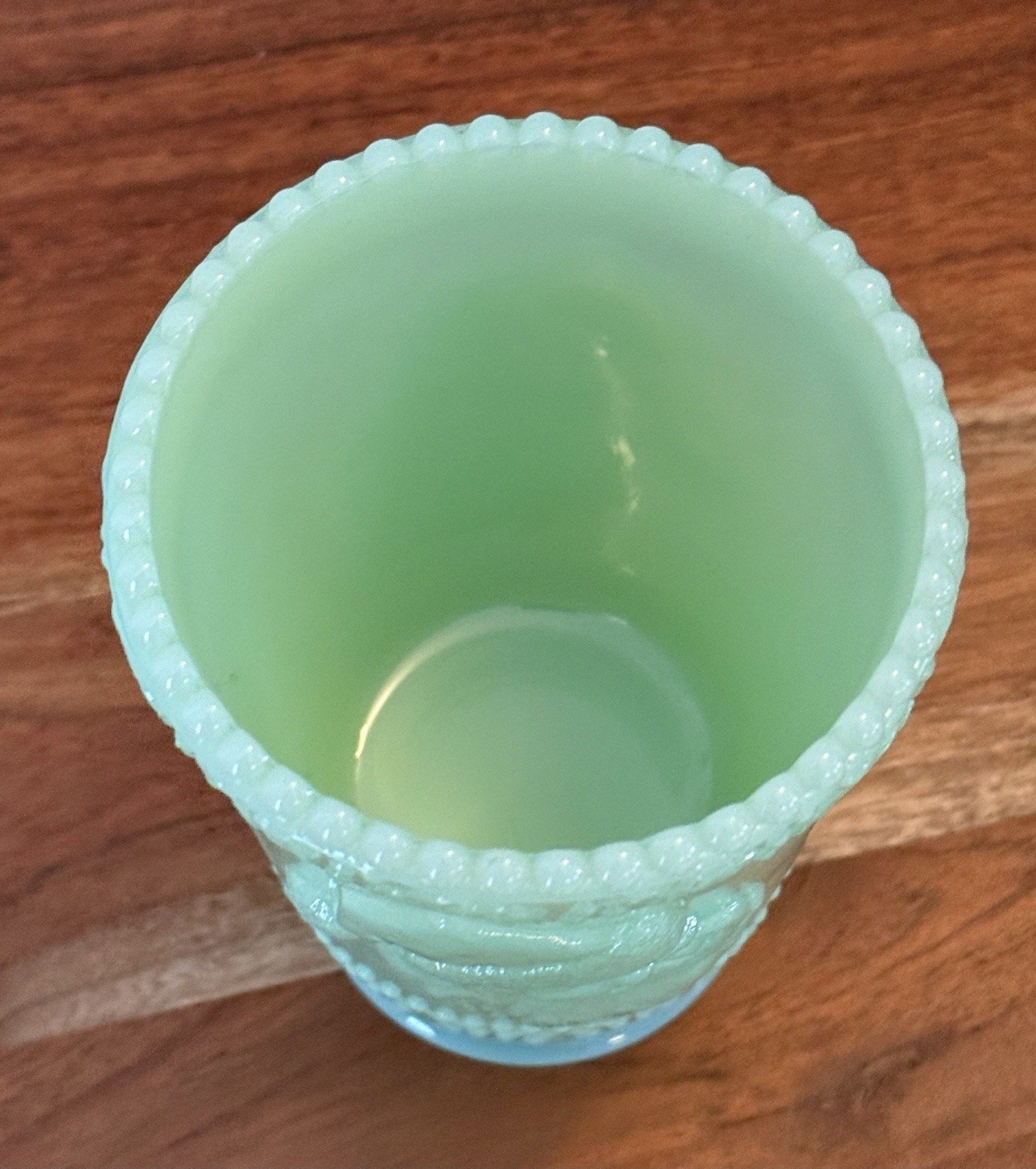 Mosser Glass – SANTA CUP – JADE/ JADEITE (Green) 8 oz CHRISTMAS Holiday Tumbler