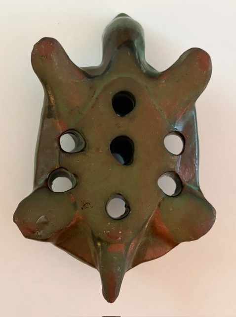 Pottery Turtle Flower Frog Early 20th Century