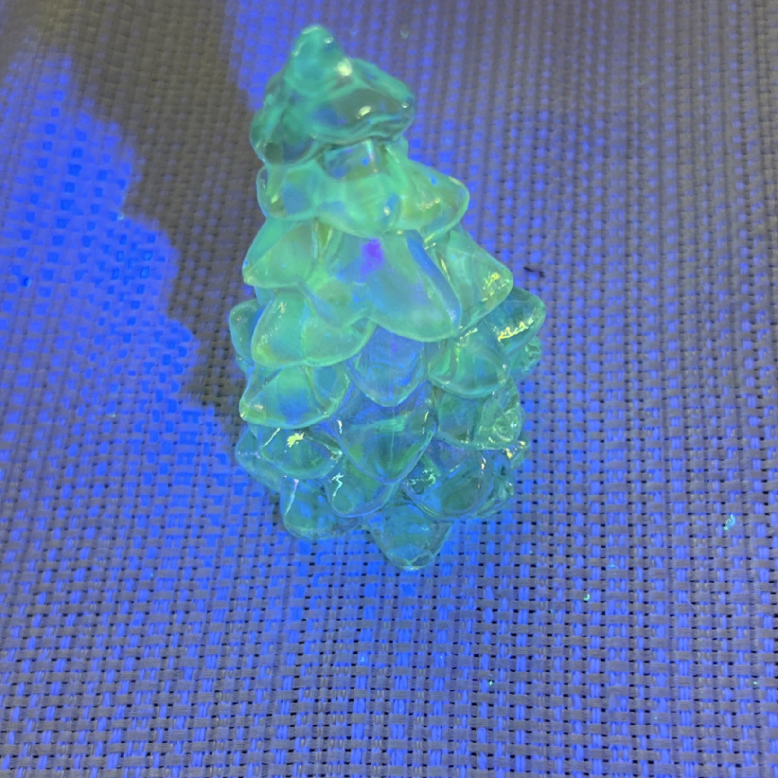 Mosser glass two mini trees and ring holder.
