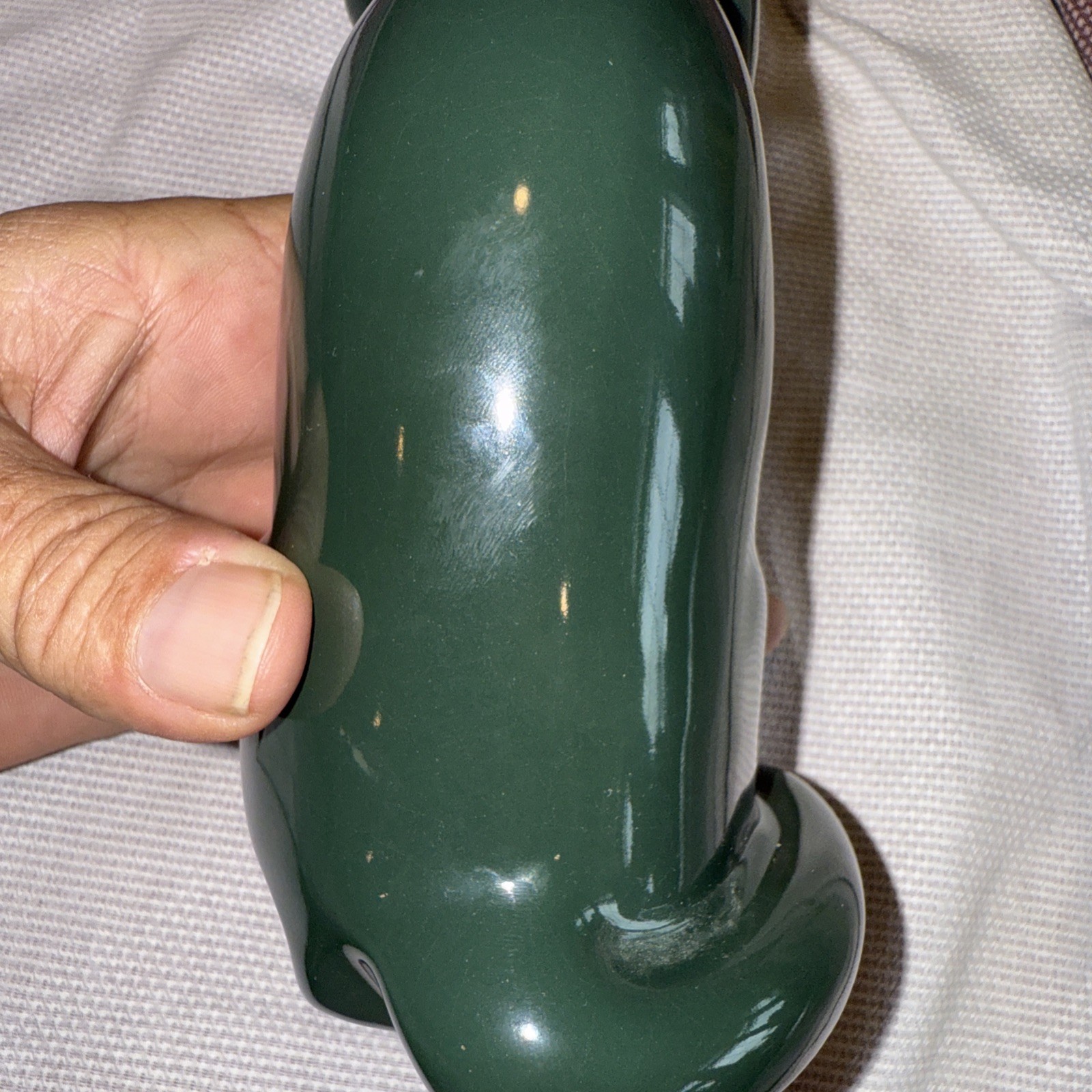 Frankoma Seated DARK GREEN Panther Puma Jaguar Figurine #114 (1934-38) EXCELLENT