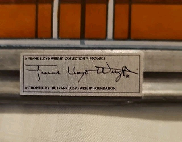 Frank Lloyd Wright Collection Oak Park Bradley Skylight Stained Glass 13″ x 7″