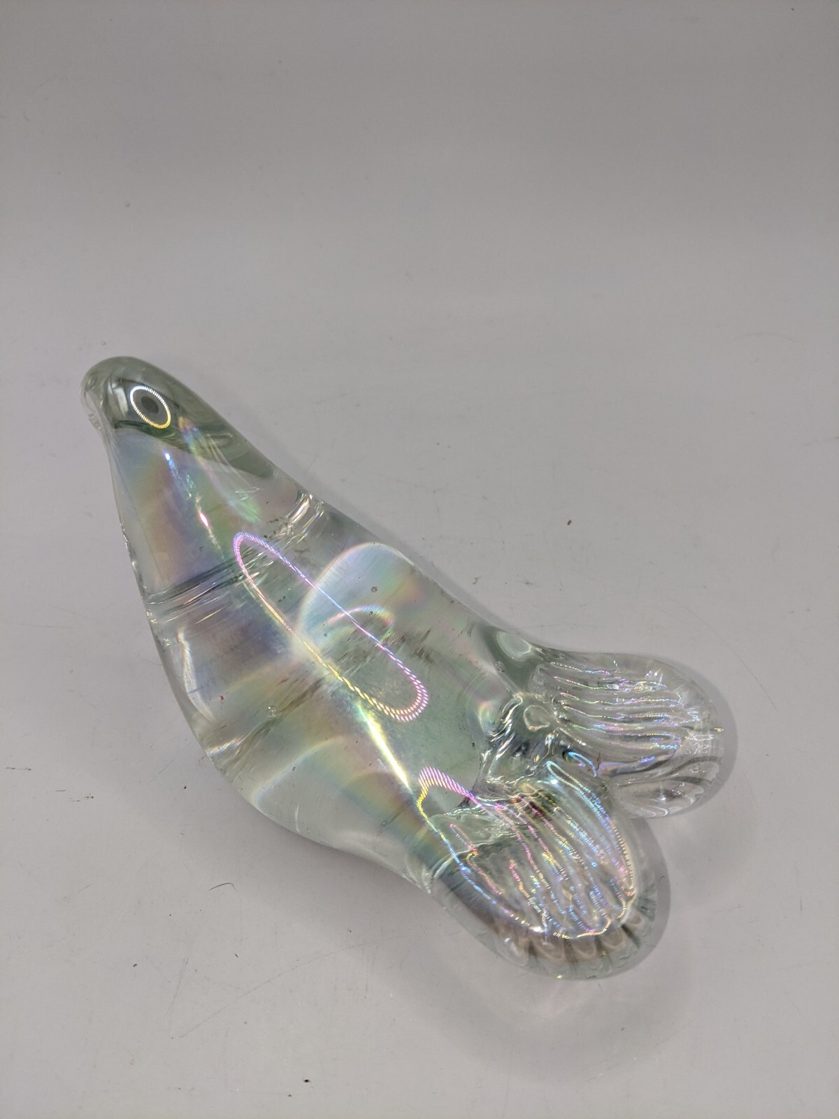 Vintage Seal Hand blown Glass Paperweight. Great Condition