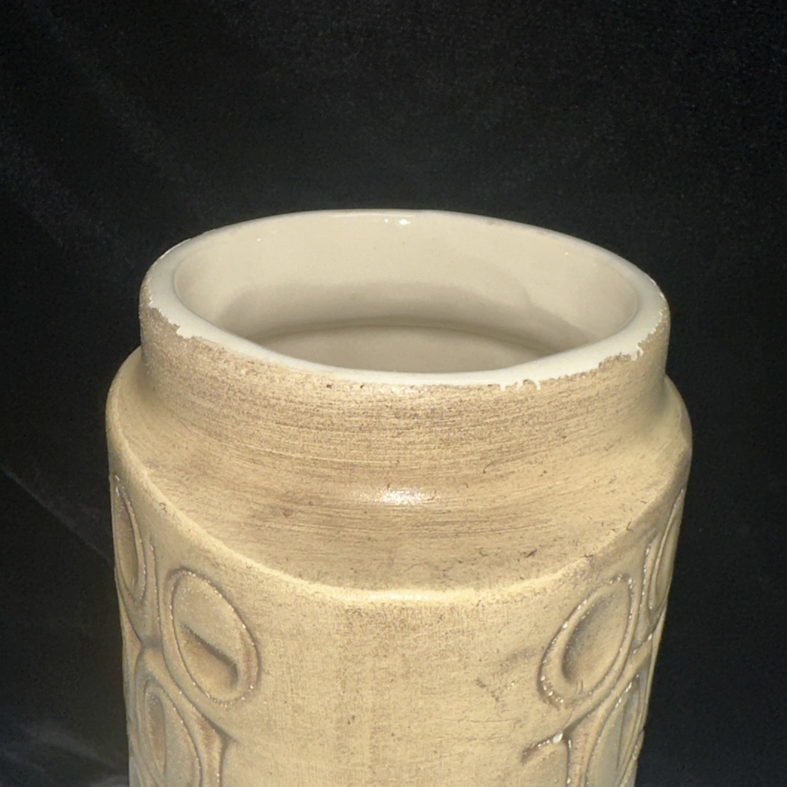 McCoy USA 36 Scandia Mid Century Modern MCM Circles Tall Vase – BEIGE