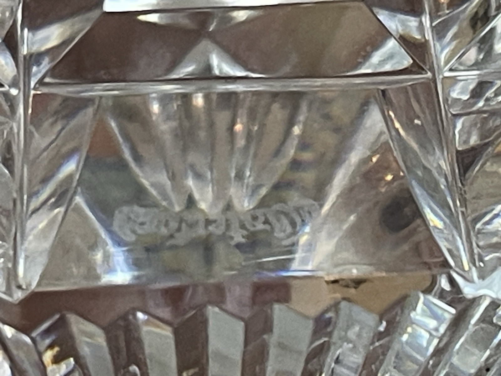 Vintage Waterford Crystal Pyramid With 3 Different Cuts Paperweight ( flaw )
