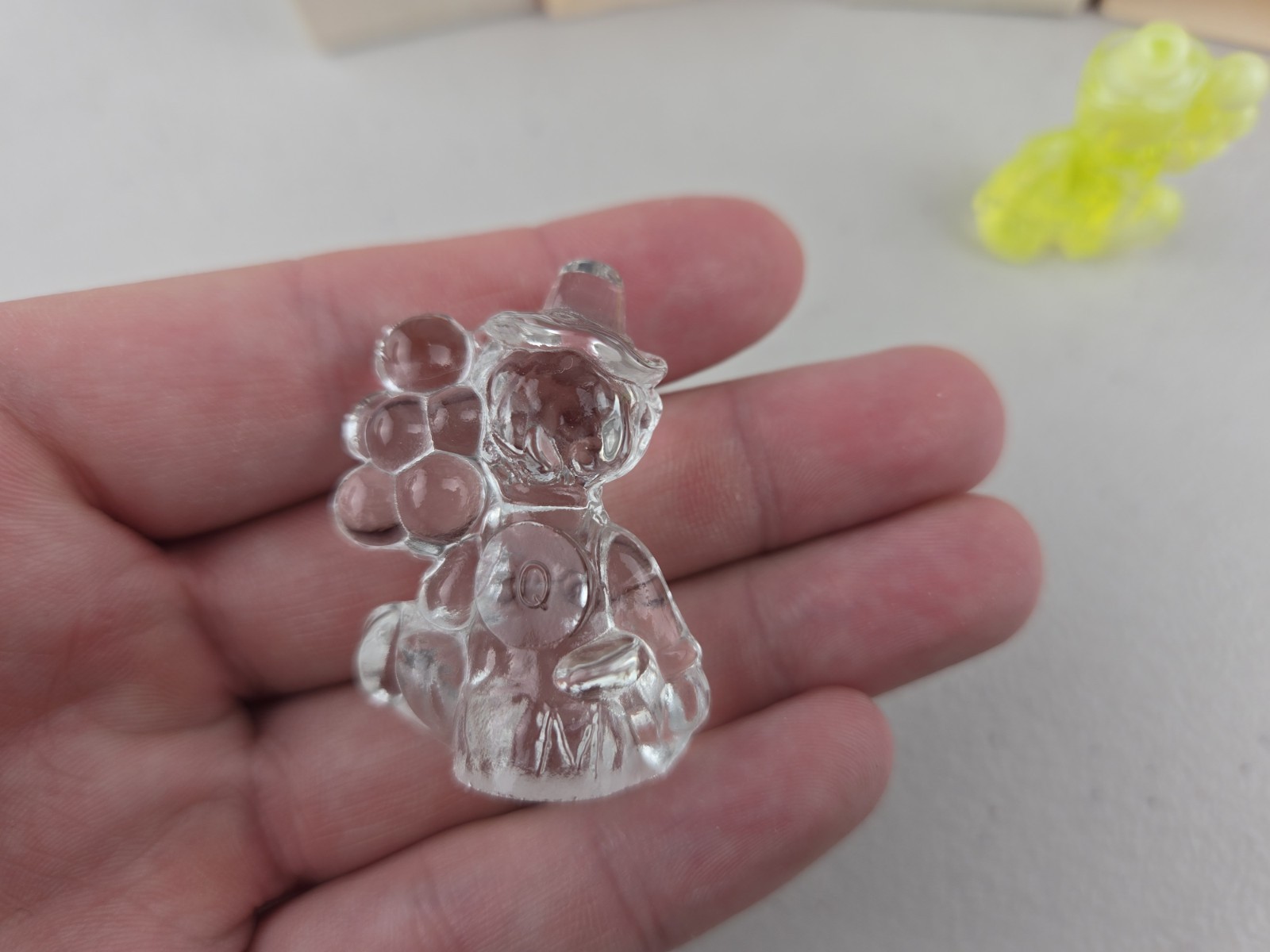 VTG NEW-Mosser Glass – Peewee YELLOW-Glass Clown Jiggs Lyle Glows Boxes 1.5”