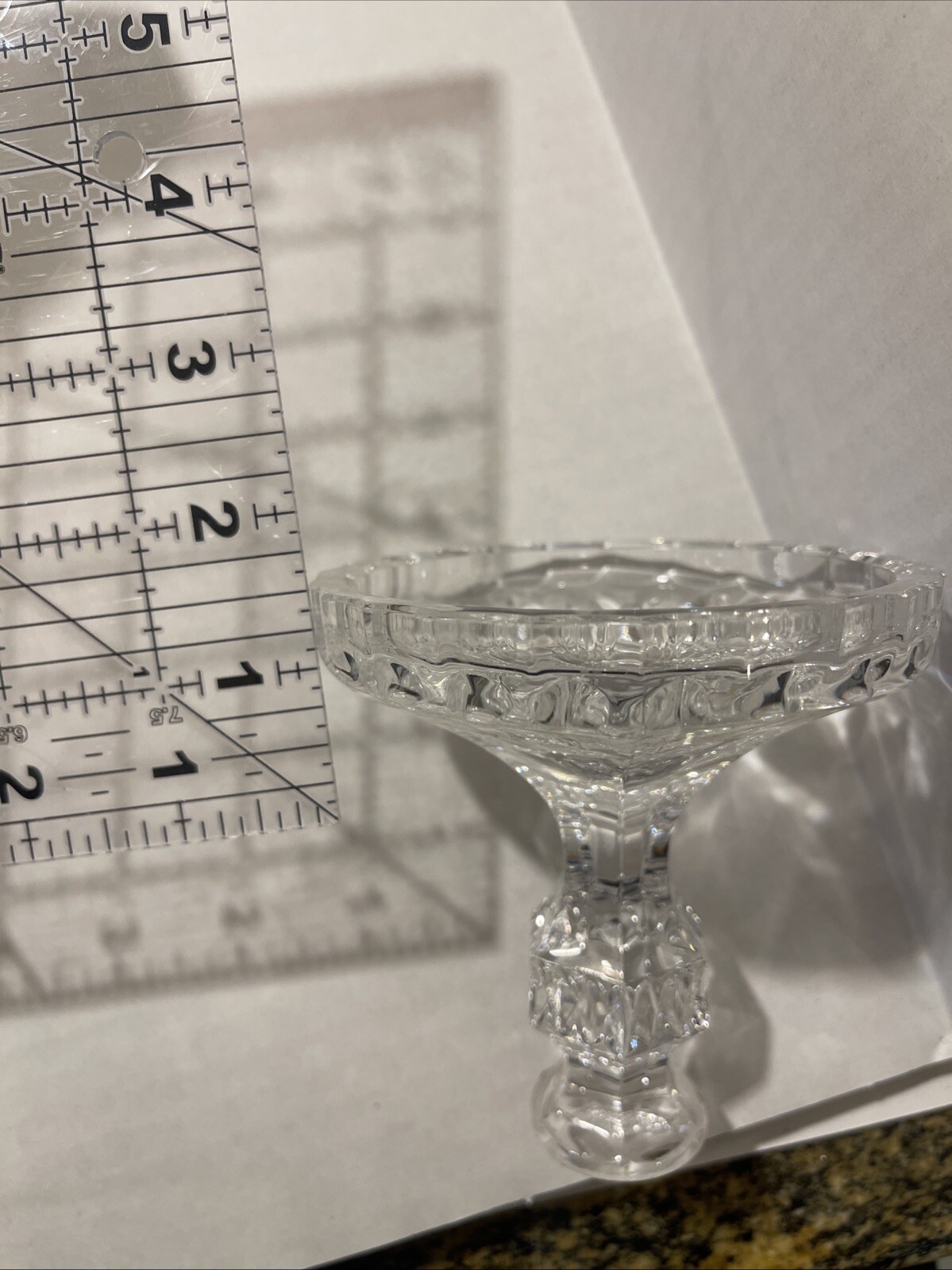 Vintage Hand Cut Lead Crystal Candle Holder Stick West Germany a3