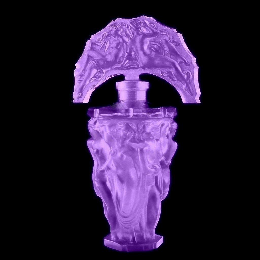 Art Deco Alexandrite Glass Collectible Perfume Bottle 1930′ H.Hoffmann
