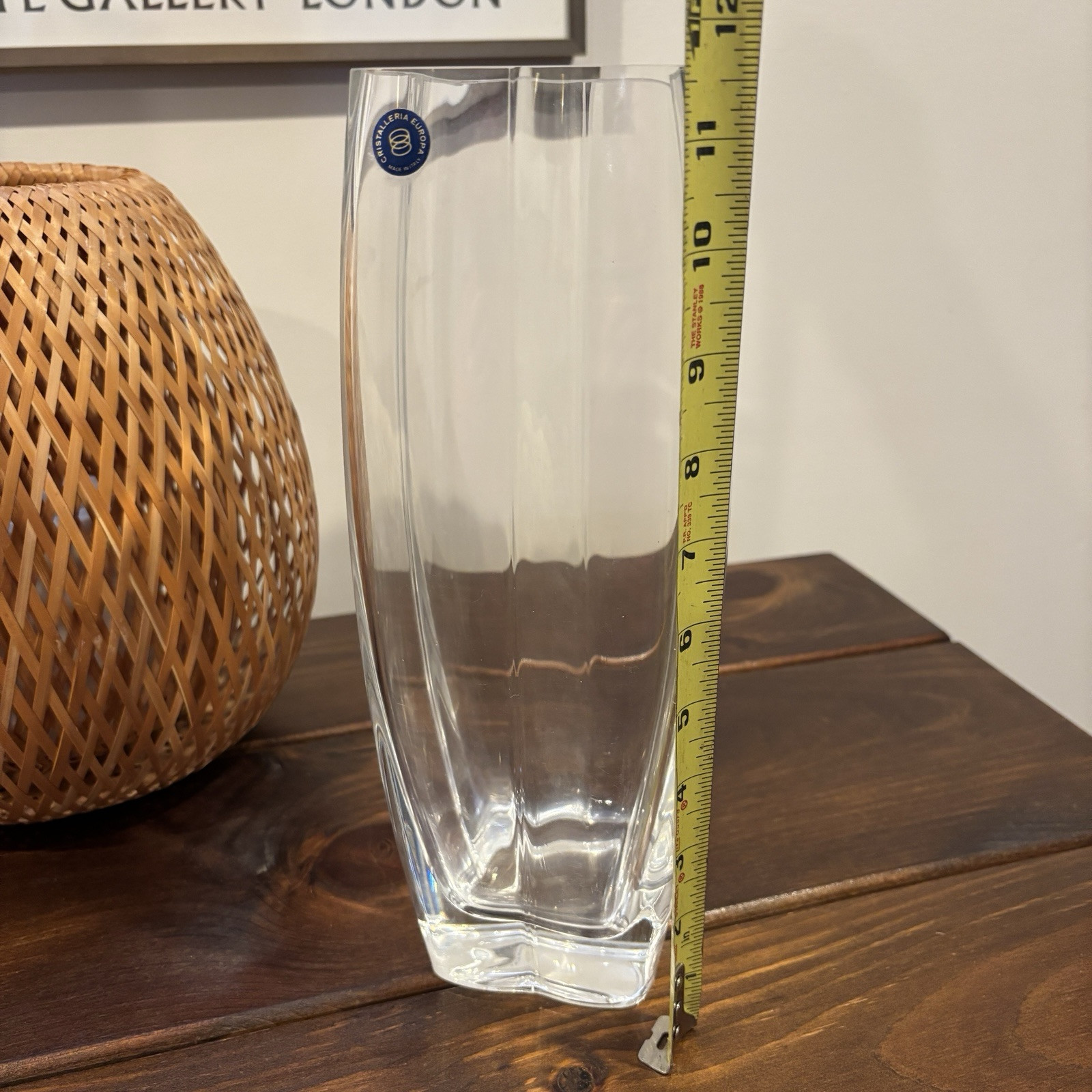 CRISTALLERIA EUROPA Vase Made in Italy 11.5″ Classic Crystal Modern