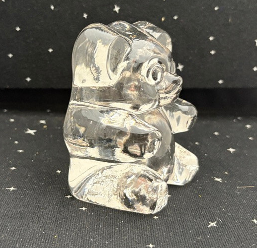 Imperial /Lenox Glass Clear Gummy Bear Figurine/Paper Weight USA 4″ 1980’s 11oz.