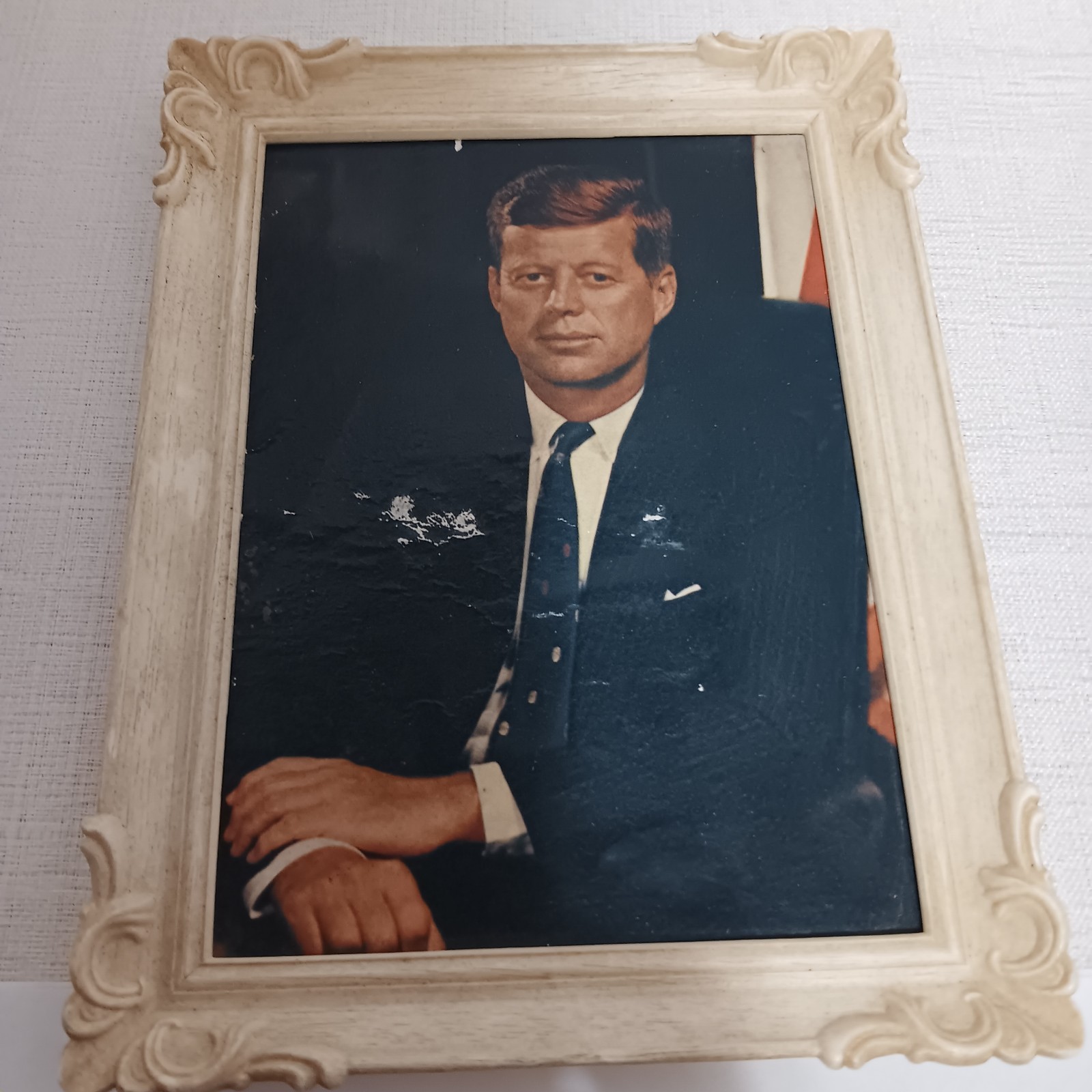 VTG Lot, JFK Portrait, 3 Glass Paperweights: 1977 Dime, 1974 Nickel, Mt Rushmore